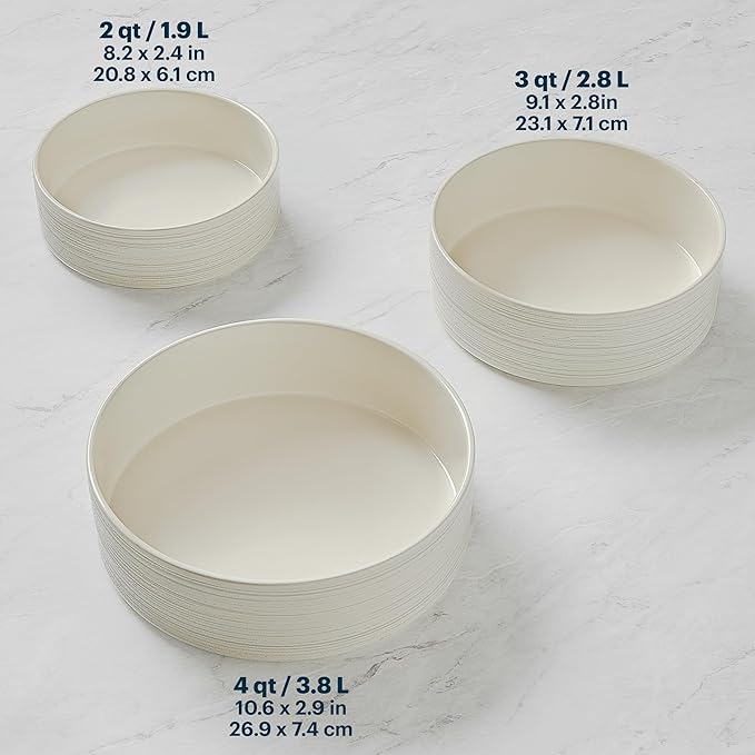 Pyrex 3-Piece Round Ceramic Bakeware Set, Nonstick, Pie, Cake, Lasagna Oven Pans, Bakers, For Baking, Roasting, Steaming - Image 4