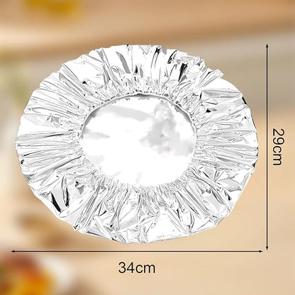 70PCS Reusable Aluminum Foil Food Covers, Aluminum tin Foil Insulation Cover, Elastic Food Covers for Kitchen, Leftovers, Meal Prep, Picnics, BBQ