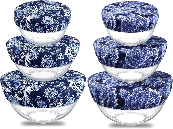 wegreeco Elastic Reusable Bowl Covers for Bread Proofing, Fabric Cloth Sourdough Bowl Covers for Proofing - Set of 6, Paisley