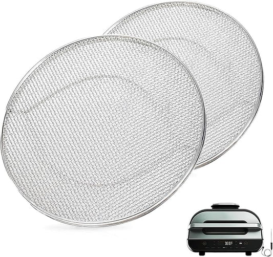 2PCS Stainless Steel Splatter Shield for Ninja Foodi FG551 Air Fryer, Splatter Screen Replacement Parts Compatible with Smart XL 6-in-1 Indoor Grill, FG550/BG500A/DG551 Accessories