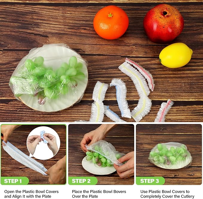3rd Upgraded Plastic Bowl Covers, 100PCS Bowl Lids for Bread Proofing, 3 Sizes Plastic Covers for Bowls with Elastic, Food Grade Safe Material Food Lids, Reusable - Image 4