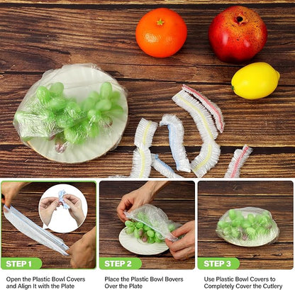 3rd Upgraded Plastic Bowl Covers, 100PCS Bowl Lids for Bread Proofing, 3 Sizes Plastic Covers for Bowls with Elastic, Food Grade Safe Material Food Lids, Reusable - Image 4