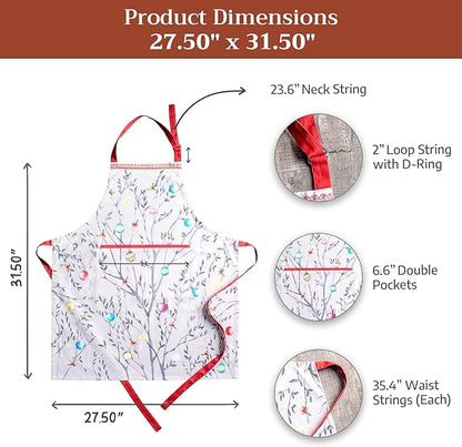 Maison d' Hermine 100% Cotton Apron for women with Pocket Kitchen Chef Apron for Men Cooking Mothers Day Gifts