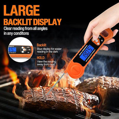 AMMZO Digital Meat Thermometer for Grilling, Candy Thermometer Instant Read Food Thermometer Waterproof with Backlight for Cooking, Deep Fry, BBQ, Grill, Smoker and Roast (Orange) - Image 4