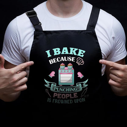 Funny Baking Apron for Women - Cute Cooking Aprons for Adults with 2 Pockets, Baking Supplies &Essentials for Home Bakers, Kitchen Apron Gifts for Mother's Day Birthday Christmas - Image 3