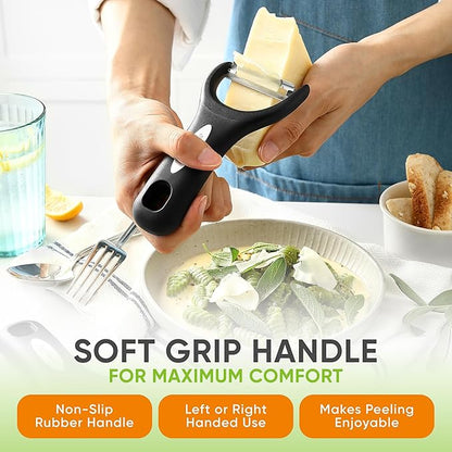 Spring Chef Stainless Steel Vegetable Y Peeler for Kitchen, Dishwasher Safe Potato Peelers with Ultra Sharp Blades & Soft Grip Handle, Perfect for Apple, Carrot, Cucumber, Veggie - Set of 2 - Black - Image 6