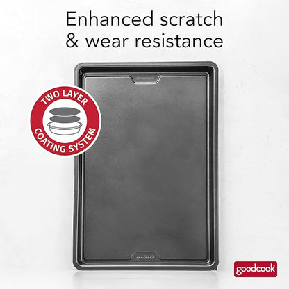 GoodCook PRO Large Baking Sheet Pan Nonstick Warp & Scratch-Resistant Dishwasher-Safe Carbon Steel Construction for Even Baking Oven Safe to 480°F, 11 x 17-Inch, Gray - Image 3