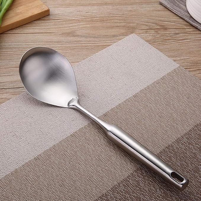 Cooking Spoon,304 Stainless Steel Large Serving Spoons,Silver/12.6Inch - Image 4