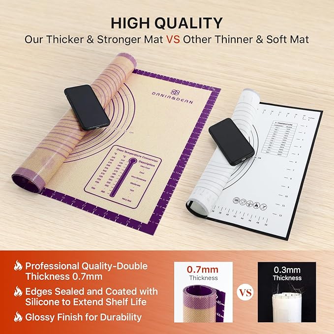 Baking Mat, 28" x 20" Silicone Food Grade Extra Large Non Stick Baking Sheet Mat with Measurement Non-slip Dough Rollin Counter Mat for Making Cookies, Macarons, Bread and Pastry - Image 5