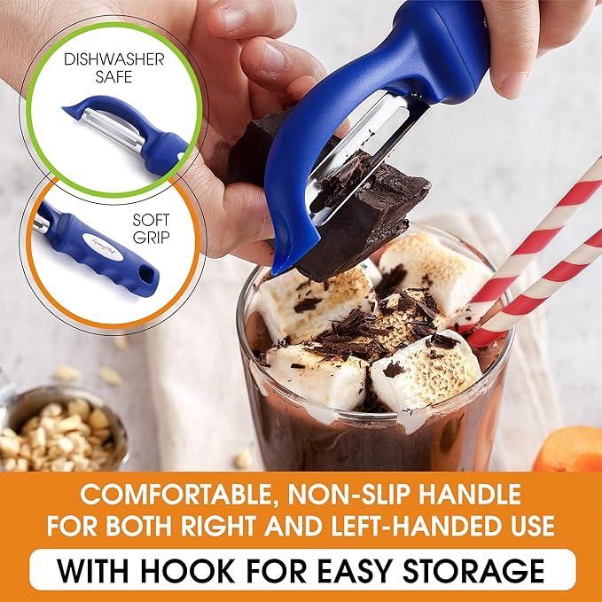 Spring Chef Stainless Steel Swivel Vegetable Peeler for Kitchen, Dishwasher Safe Potato Peelers with Comfortable Handle & Sharp Blades, Great for Apple, Carrot, Veggie, Fruit - Set of 2 - Sapphire - Image 6
