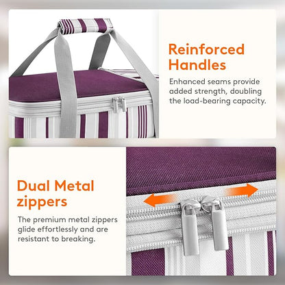 Lifewit Insulated Double Decker Casserole Carrier, Expandable Lasagna Lugger Tote Bag for Hot or Cold Food, Fits 9" x 13" Baking Dish for Potluck Parties, Picnic and Cookouts, Purple