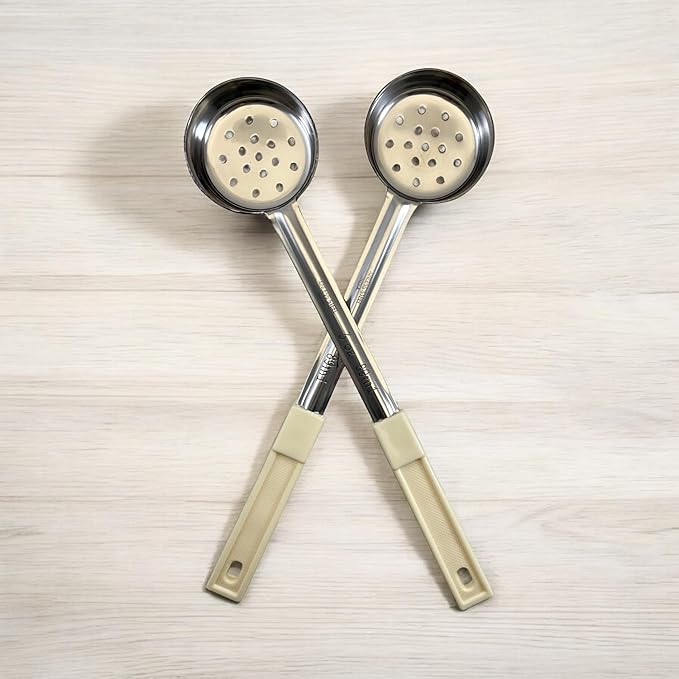 3 Ounce Slotted Stainless Steel Portion Control Ladle Spoon for Measuring and Serving; Commercial Grade Serving Scoops [Pack of 12] - Image 7