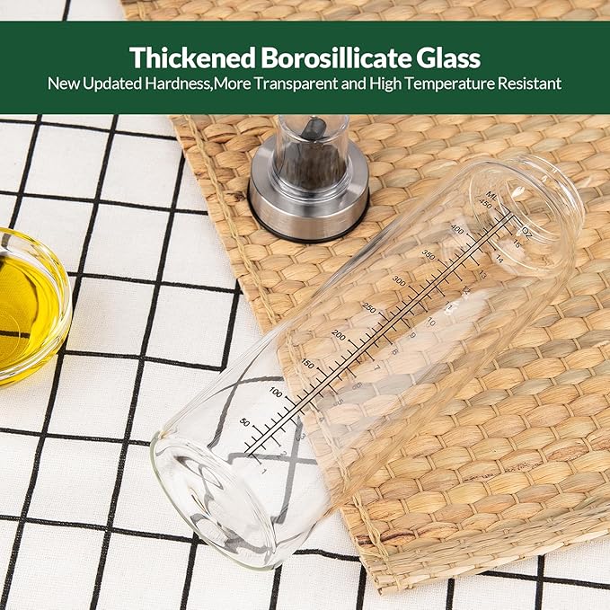 hotder Oil Bottles, Olive Oil Dispenser, Oil Dispenser Bottles, Oil Dispenser, Oil Dispenser Bottle for Kitchen, Glass Oil Bottle 500ml, Easy Refill & Cleaning Non-Drip Spout (450ML) - Image 6