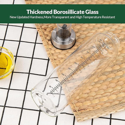 hotder Oil Bottles, Olive Oil Dispenser, Oil Dispenser Bottles, Oil Dispenser, Oil Dispenser Bottle for Kitchen, Glass Oil Bottle 500ml, Easy Refill & Cleaning Non-Drip Spout (450ML) - Image 6
