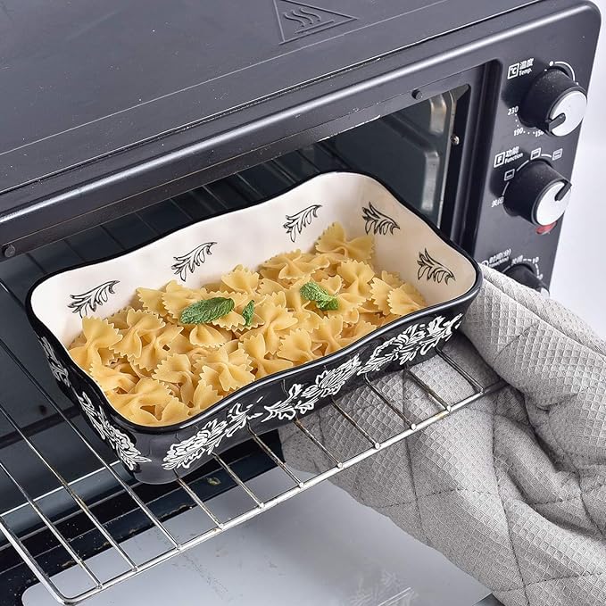 Wisenvoy Baking Dish Casserole Dish Ceramic Lasagna Pan 2-Pcs Bakeware Sets Baking Dishes Baking Set Baking Dish Set - Image 4