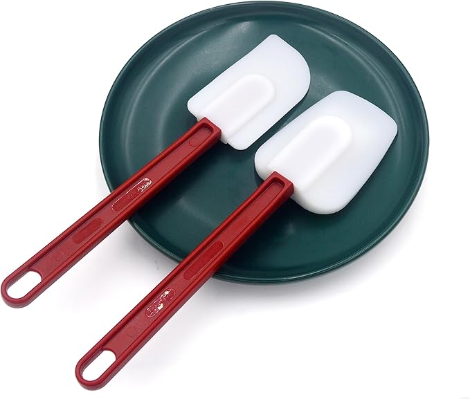 Silicone Rubber Spatula Set of 3, High Heat, Commercial (2 Spoonula + 1 Scraper, 9.5 Inches) - Image 5