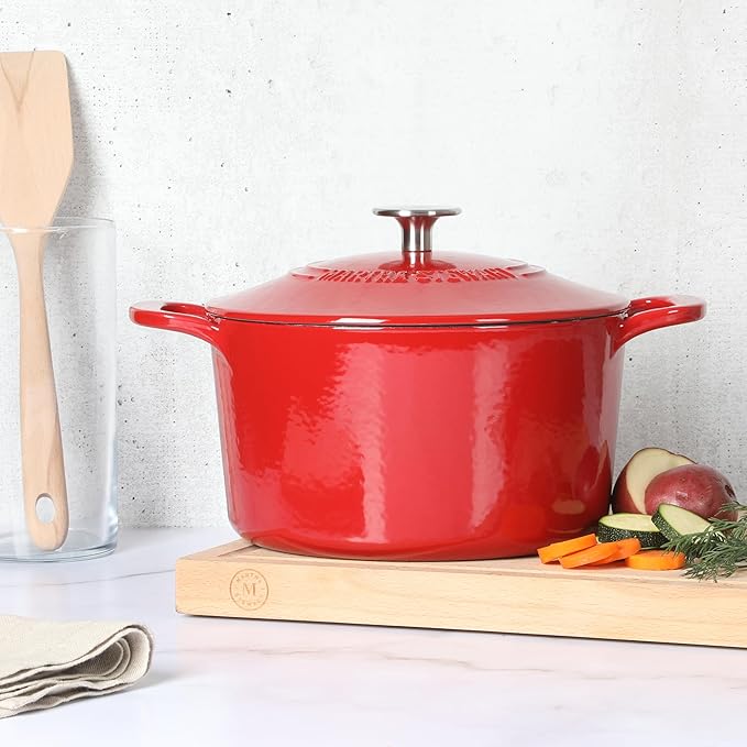 Martha Stewart Gatwick 4 Quart Enamel Cast Iron Dutch Oven - Red - Image 9