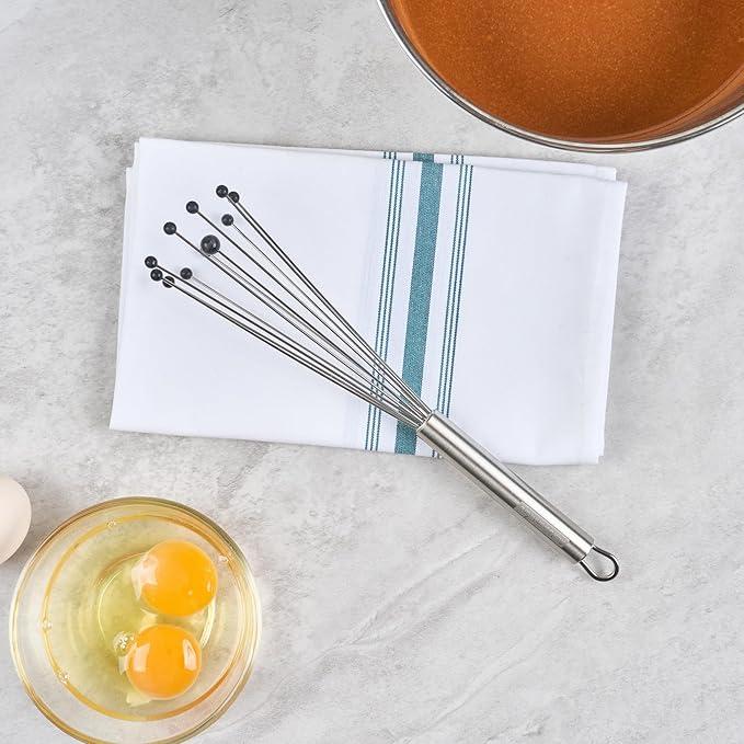 Restaurantware 10.5 in Stainless Steel Ball Whisk with Silicone Tips - 24 Pack - German Standard Sauce & Gravy Whisk, Non-Scratch, Dishwasher Safe - Non-Stick Silicone Ball Whisk for Baking - Image 10