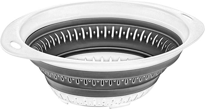 Collapsible Colanders (Strainers) for Fruit Vegetable Food Sizes 8" - 2 Quart (grey) - Image 3
