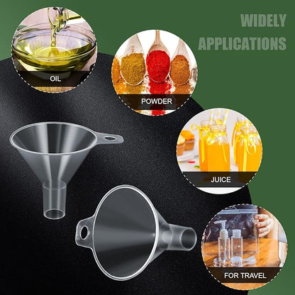 4 Packs Small Plastic Funnel for Filling Small Bottles 2.56 Inch Clear Wide Mouth Plastic Funnel for Filling Water Powder Essential Oils Perfumes Kitchen Bath Garage Use - Image 4