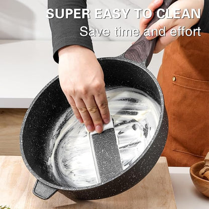 Kordisen Nonstick Deep Frying Pan with Lid, 12 Inch Large Skillet, 5 Qt Non Stick Saute Pan for Cooking, Healthy Induction Cookware, PFOA Free - Image 4