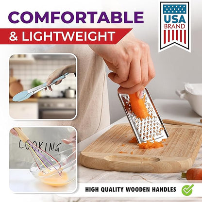 Kaluns 50 PCS Silicone Kitchen Utensils Set Complete Kitchen Set - 800°F Heat Resistant Non-Stick Premium Cooking Utensils W Wooden Handles - Can Opener, Masher, Turner, Silicone Spatula Set - Image 6