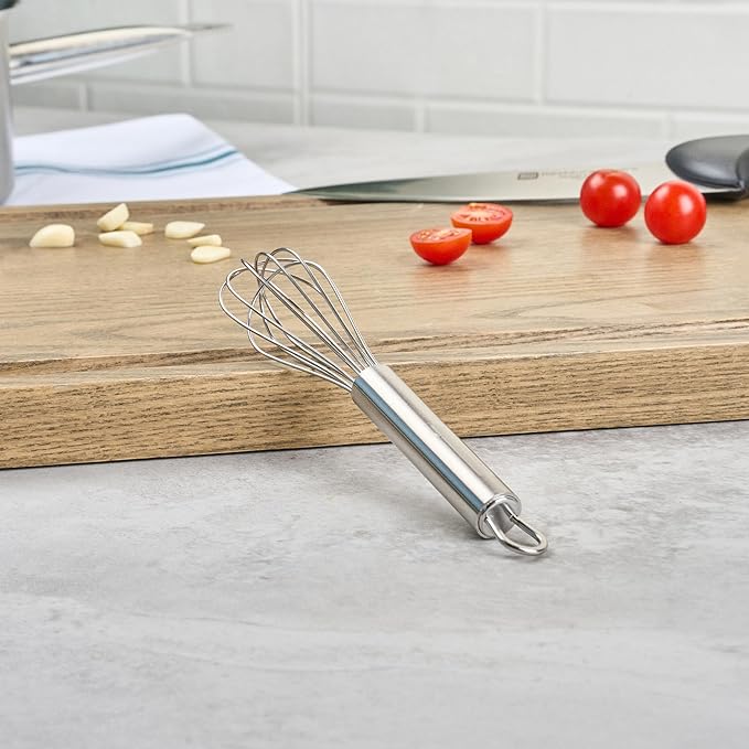 Restaurantware 7 in Stainless Steel Wire Whisk - German Standard Kitchen Balloon Whisk with Ergonomic Handle, Dishwasher Safe - Durable French Whisk for Cooking, Mixing Thick Batter and Sauce - Image 7
