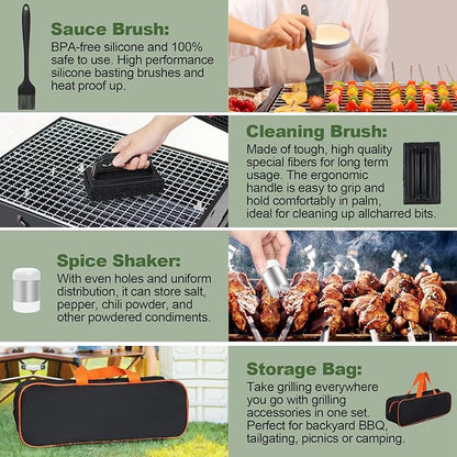 35PCS Griddle Accessories Kit, Flat Top Grill Accessories Set for Blackstone and Camp Chef, Grill Spatula Set with Enlarged Spatulas, Basting Cover, Scraper for Outdoor Barbecue - Image 7