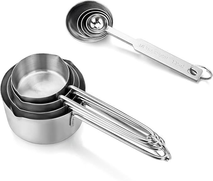 New Star Foodservice 42917 Stainless Steel 8-Piece Measuring Cups and Spoons Combo Set - Image 3