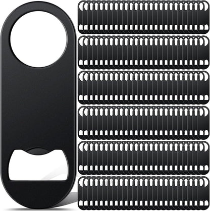 Remerry Bottle Openers Stainless Steel Flat Bottle Opener Bulk 3.4 x 1.3 Inches Bartender Beer Key Soda Can Mini Speed for Kitchen, Bar or Restaurant(Black,150 Pcs) by Remerry