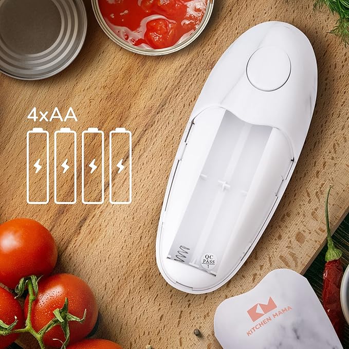 Kitchen Mama Auto 2.0 Electric Can Opener: Blade Opens Almost Any Can Pop or Soda Can - Automatic, Hands Free, Safe, Smooth Edge, Lid Remover, Battery Operated, Cordless, YES YOU CAN (Marble White) - Image 8