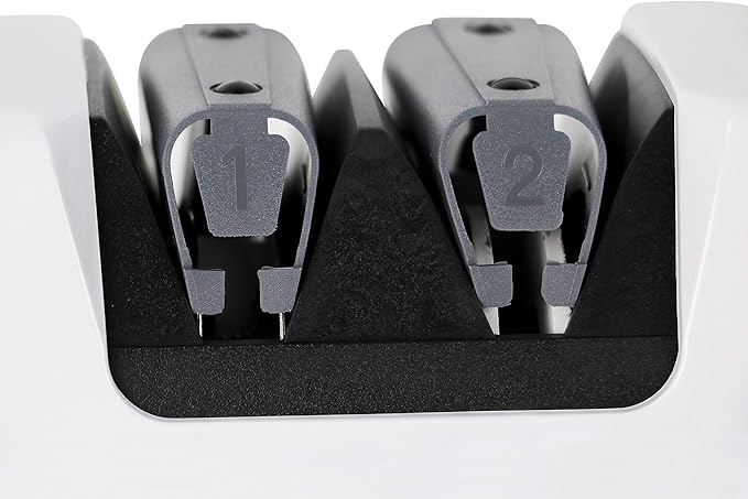 Chef'sChoice Professional Electric Knife Sharpeners FlexHone/Strop With 100-Percent Diamond Abrasives And Precision Angle Guides For 20-Degree Straight-Edge and Serrated Knives, 2-Stage, White - Image 5