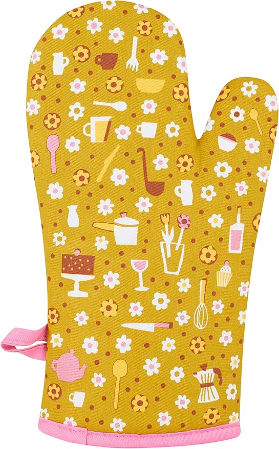 Blue Q No. I Will Never Want Your Help. Funny Oven Mitts - Cute Oven Mitts, Home Kitchen Gifts, Cooking Accessories, Super-Insulated Quilting, Natural-Fitting Shape, 100% Cotton, Size 12.5"L x 7.5"W