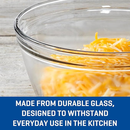 Anchor Hocking 4 Piece Glass Mixing Bowls Set – Durable, Microwave, Oven, and Dishwasher Safe – Perfect for Prep, Mixing, Serving, and Storage – Made in USA - Image 3