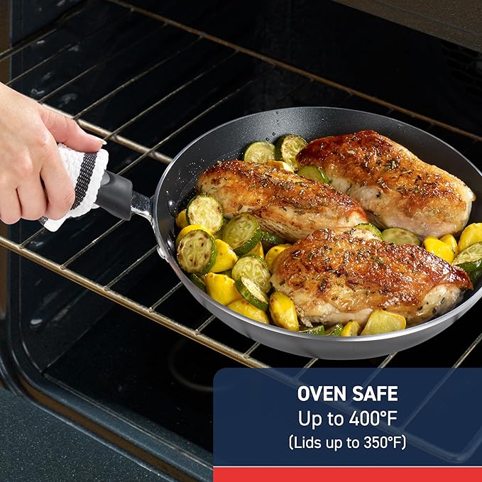 T-Fal Experience Nonstick Fry Pan 12.5 Inch, Induction, Oven Broiler Safe 400F, Non Stick Frying Pan, Skillet, Kitchen Egg Pan, Omelet Pan, Cookware, Pots and Pans, Home, Dishwasher Safe, Black - Image 6