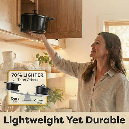 Gotham Steel 5 Qt Lightweight Dutch Oven Pot with Lid & Holders, Ceramic Non Toxic, Oven Safe & Even Heat Retaining Dutch Oven for Bread Baking Sourdough, Soup, Casserole, 70% Lighter than Cast Iron - Image 2