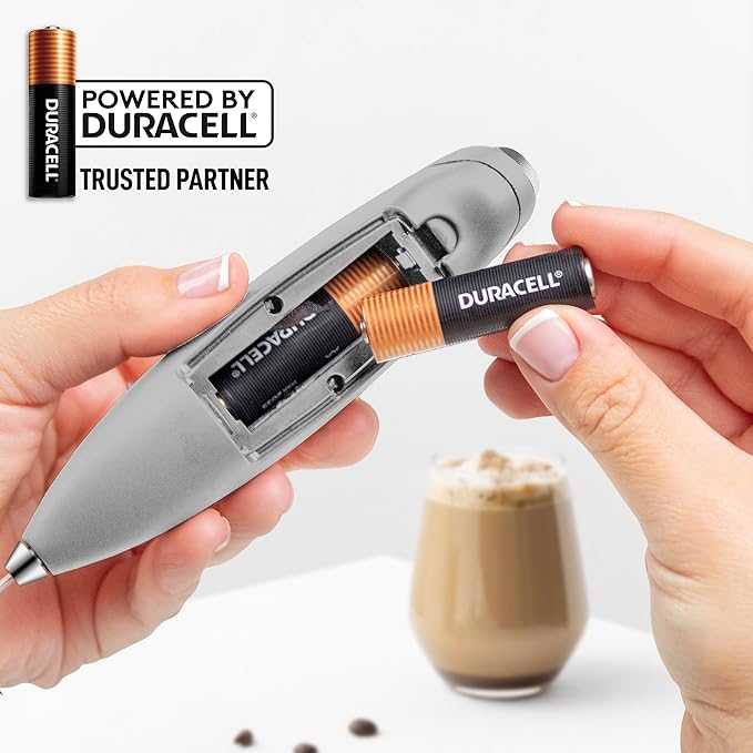 Zulay Kitchen Whisk Milk Frother with 4 Duracell Batteries - Powerful Handheld Foam Maker for Coffee, Lattes, Matcha, Hot Chocolate & Cappuccinos - Whip Creamy Froth in Seconds - Image 6