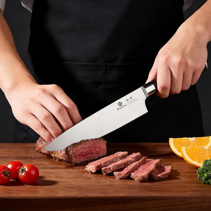 imarku 3 Piece Knife Set, Professional Japanese High Carbon Stainless Steel Chef Knife, Ultra Sharp Kitchen Knives Set with Ergonomic Pakkawood Handle, Ideal Gift for Mom - Image 2