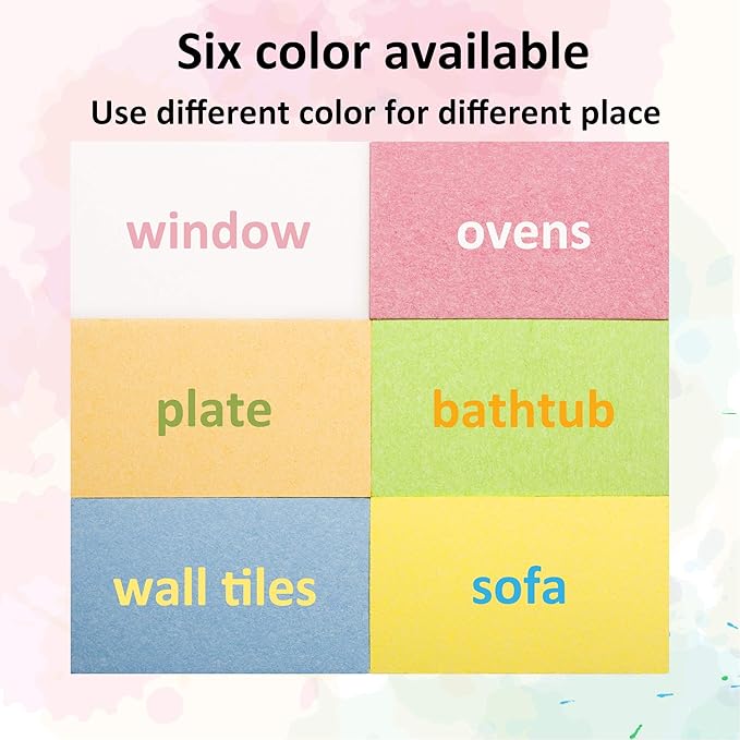 ARCLIBER Cleaning Sponge,Kitchen Sponges Pack,Non-Scratch Cellulose Sponge for Bathroom,Cars,Colorful Compressed Sponge (36 Pack) - Image 2