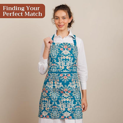 Maison d' Hermine 100% Cotton Apron for women with Pocket Kitchen Chef Apron for Men Cooking Mothers Day Gifts