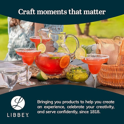 Libbey Acapulco Large Glass Pitcher Set of 2, 89 Oz, Clear, Tall Bubble Glass Pitchers with Handle, Modern Drink Pitchers for Iced Tea, Punch and More - Image 6