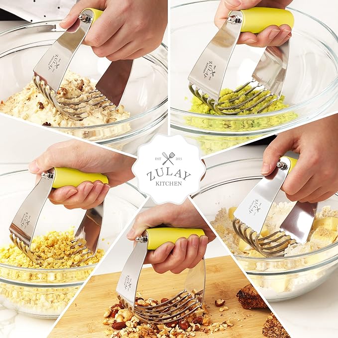 Zulay Kitchen Dough Blender - Stainless Steel Pastry Cutter, Heavy Duty Dough Cutter With Blades, Pastry Blender And Butter Cutter - Pastry Cutter For Baking (Yellow) - Image 4