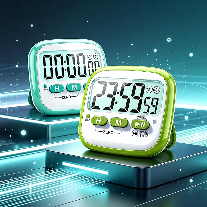 Antonki 2 Pack Classroom Timers for Kids Teachers, Magnetic Countdown Digital Kitchen Timer for Cooking, Study, Exercise, Games, Time Mangement - Loud/Silent Mode - Battery Included - Image 2