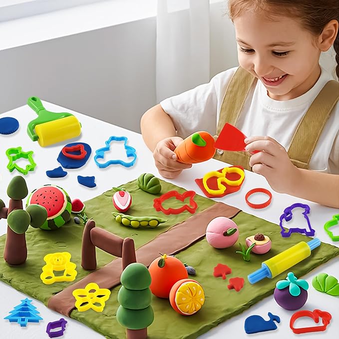 Dough Tools with 40 pcs Plastic Dough Cutters Animal Shapes, 3 pcs Basic Dough Tools - Image 5