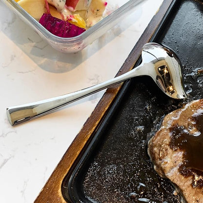 IMEEA 7-Inch Small Sauce Ladle with Pour Spout 18/10 Stainless Steel Drizzle Spoon for Gravy, Dressing, Sauce