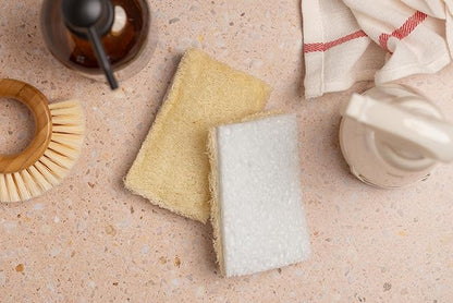 Full Circle 100% Plant-Based Loofah Sponges – Pack of 2 – Plastic-Free, Natural Sponge, No Microplastics, Safe for Nonstick Cookware. - Image 2