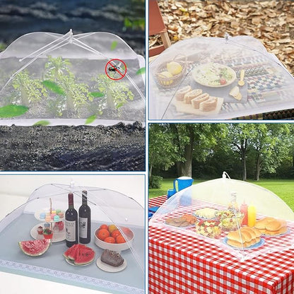 JULBEAR 4 Pcs Extra Large Mesh Food Cover Tent Umbrella Food Screen Covers for Outside Pop-up Mesh Reusable Food Nets for Parties Picnics Outdoor BBQs Collapsible (2 Pcs 40"x24", 2 Pcs 32"x24") - Image 6