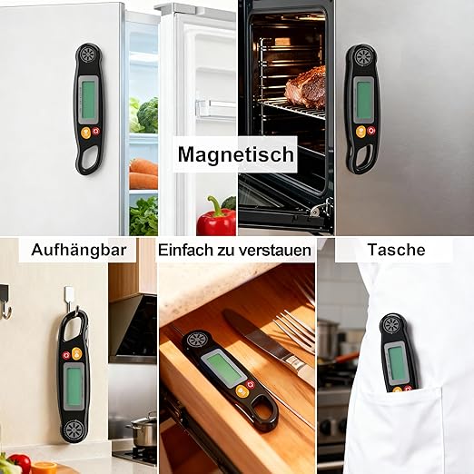 Antonki Meat Thermometer Digital - Instant Read Food Thermometer with Backlight for Cooking Grilling Baking Kitchen Candy BBQ Oil Liquid, Backlit Display, Battery Included - Image 6