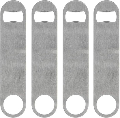 KISEER Heavy Duty Stainless Steel Flat Bottle Opener, 4 Pack Beer Bottle Opener for Kitchen, Bar or Restaurant by KISEER