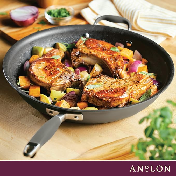 Anolon Advanced Home Hard Anodized Nonstick Frying Pan, 14.5 Inch – Large Skillet with Helper Handle, 14 Inch Nonstick Frying Pan, Durable Cookware - Moonstone - Image 8